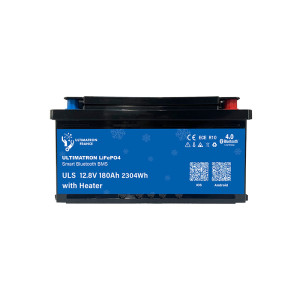 Batterie lithium LiFePO4 ULTIMATRON 12.8V 180Ah avec Bluetooth, Smart BMS intégré et chauffage