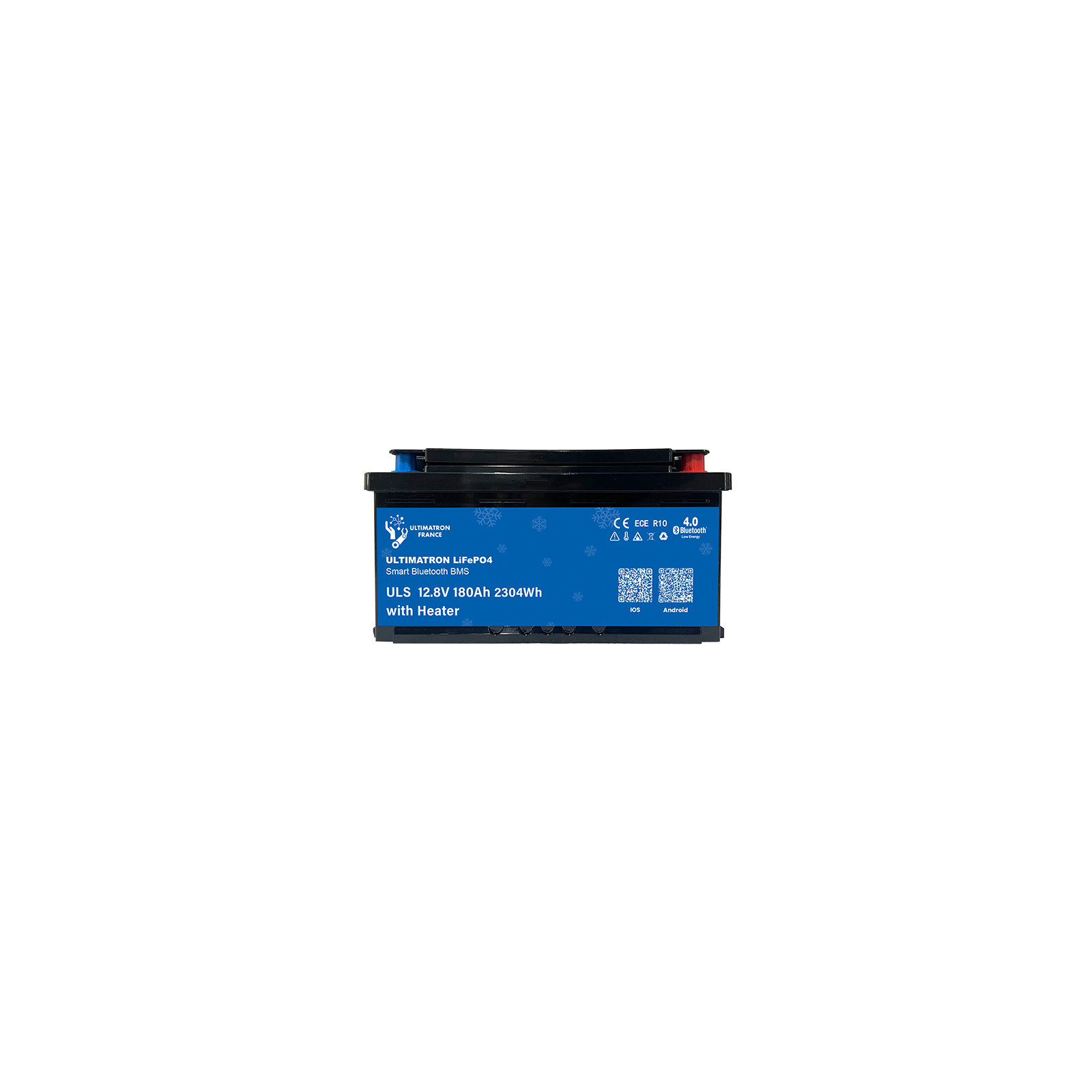 Batterie lithium LiFePO4 ULTIMATRON 12.8V 180Ah avec Bluetooth, Smart BMS intégré et chauffage