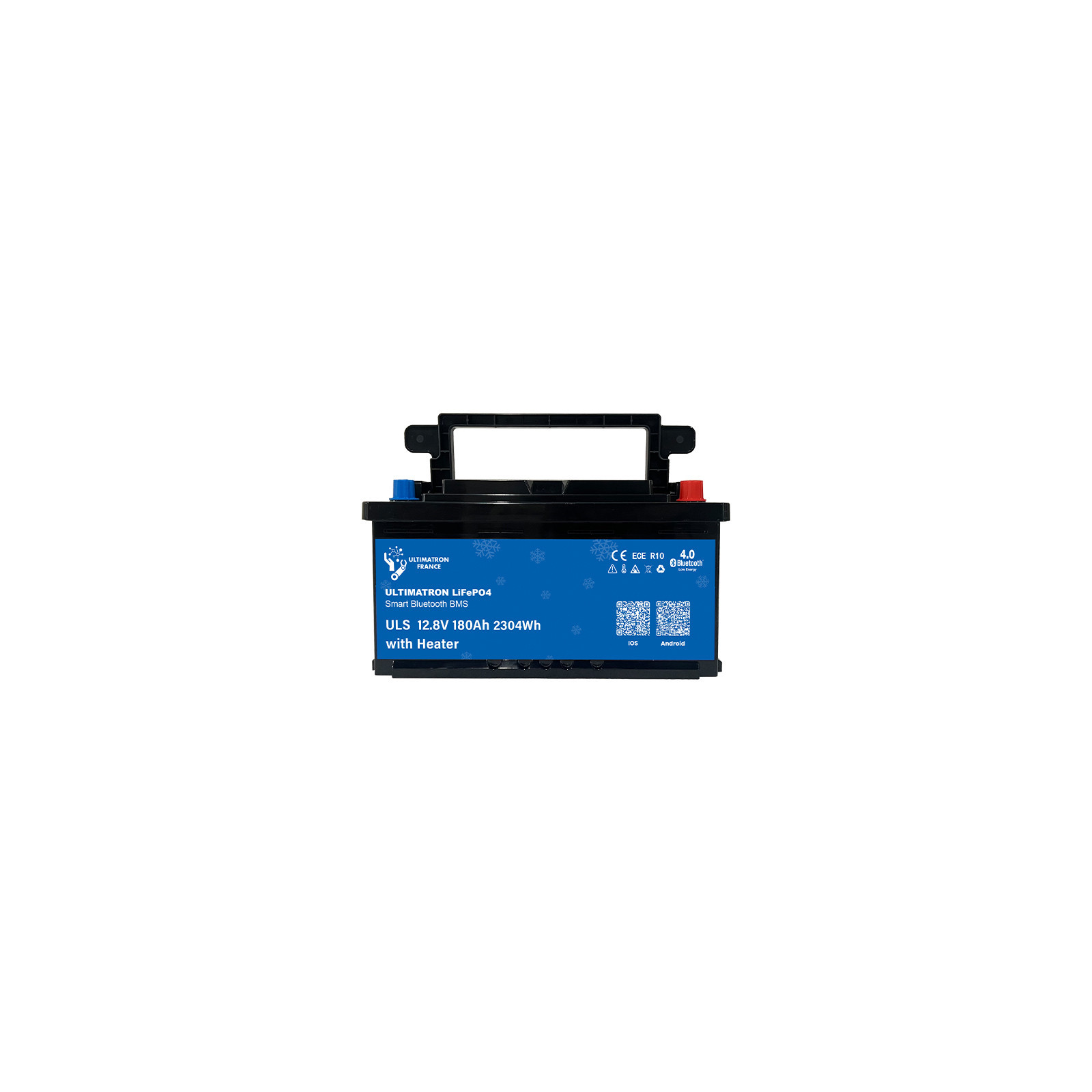 Batterie lithium LiFePO4 ULTIMATRON 12.8V 180Ah avec Bluetooth, Smart BMS intégré et chauffage