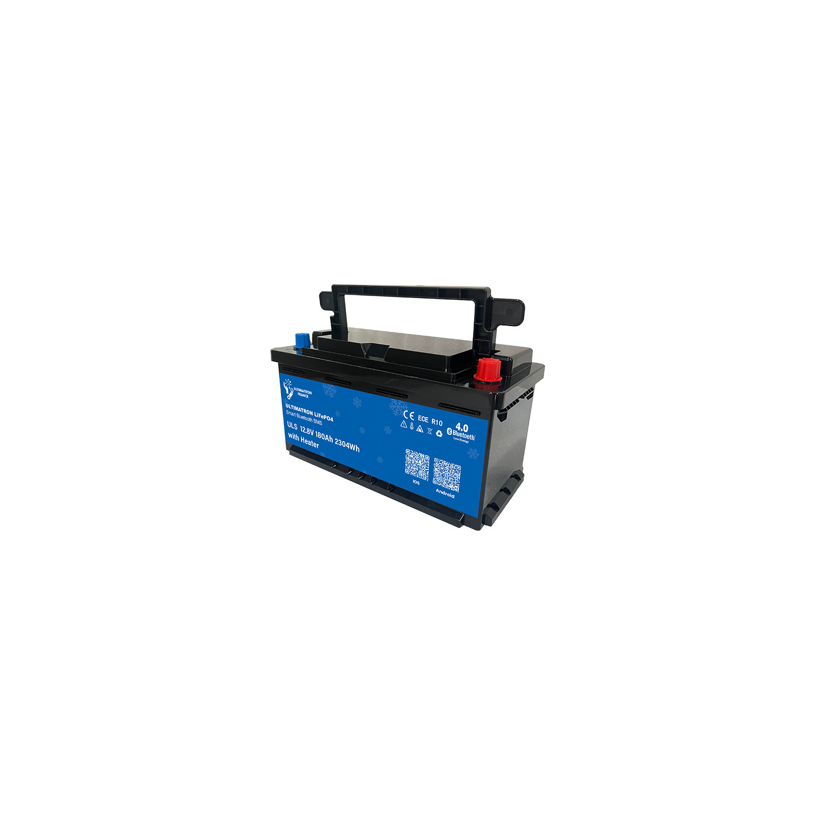 Batterie lithium LiFePO4 ULTIMATRON 12.8V 180Ah avec Bluetooth, Smart BMS intégré et chauffage