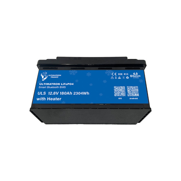 Batterie lithium LiFePO4 ULTIMATRON 12.8V 180Ah avec Bluetooth, Smart BMS intégré et chauffage