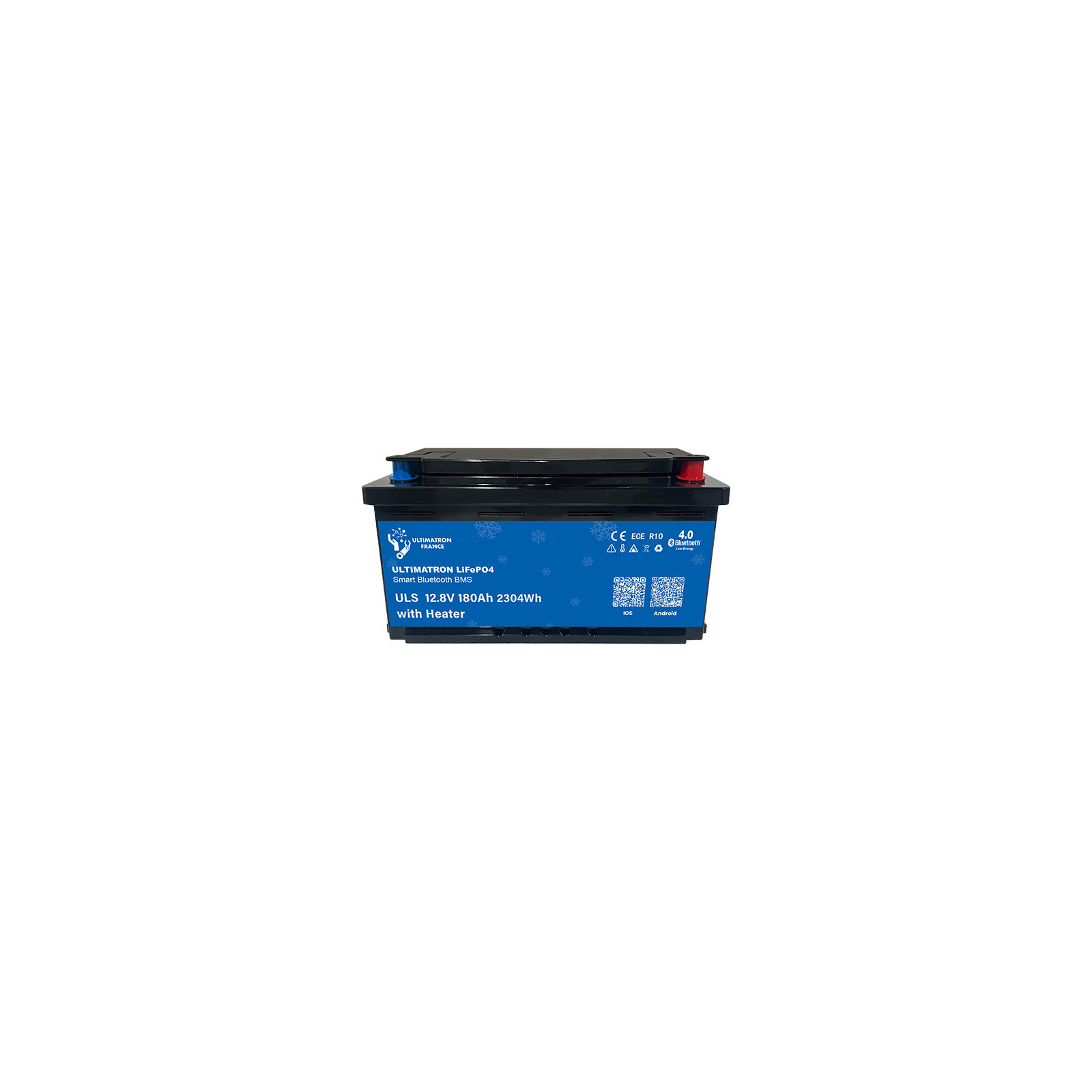 Batterie lithium LiFePO4 ULTIMATRON 12.8V 180Ah avec Bluetooth, Smart BMS intégré et chauffage