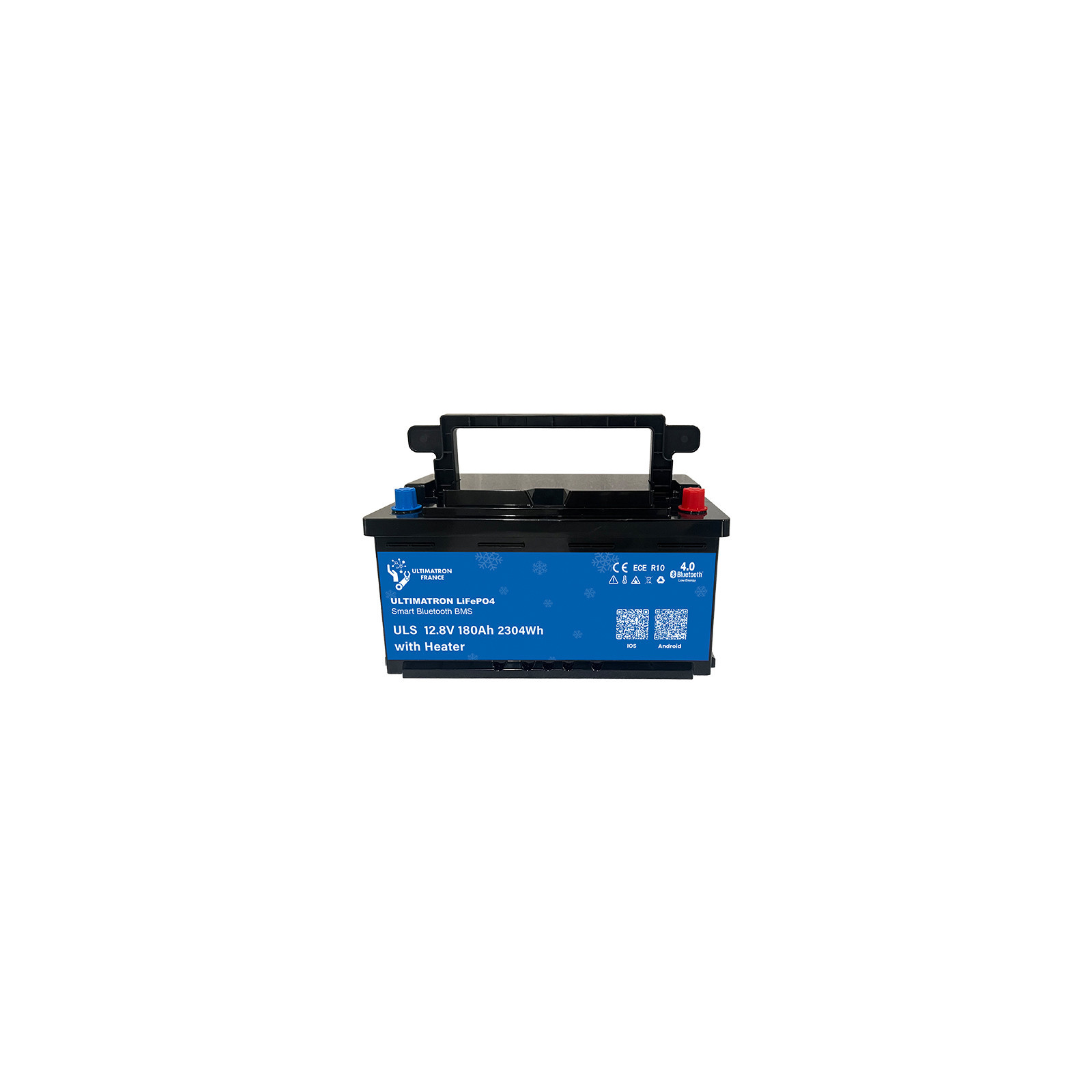 Batterie lithium LiFePO4 ULTIMATRON 12.8V 180Ah avec Bluetooth, Smart BMS intégré et chauffage