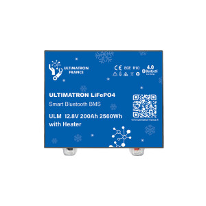 Batterie lithium LiFePO4 ULTIMATRON 12.8V 200Ah avec Bluetooth, Smart BMS intégré et chauffage