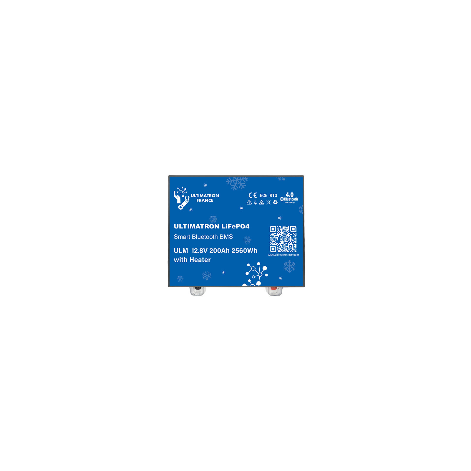 Batterie lithium LiFePO4 ULTIMATRON 12.8V 200Ah avec Bluetooth, Smart BMS intégré et chauffage