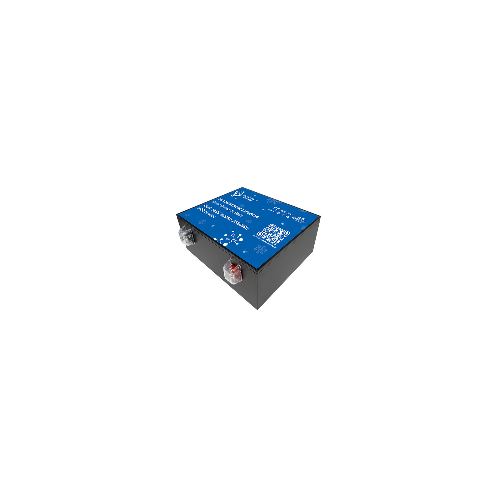 Batterie lithium LiFePO4 ULTIMATRON 12.8V 200Ah avec Bluetooth, Smart BMS intégré et chauffage