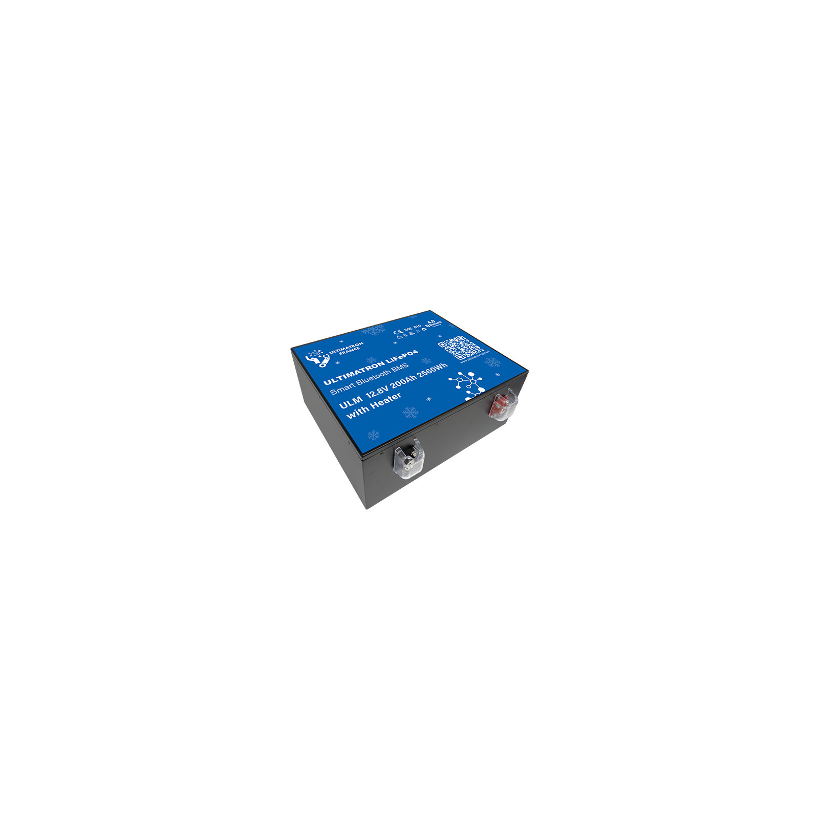Batterie lithium LiFePO4 ULTIMATRON 12.8V 200Ah avec Bluetooth, Smart BMS intégré et chauffage