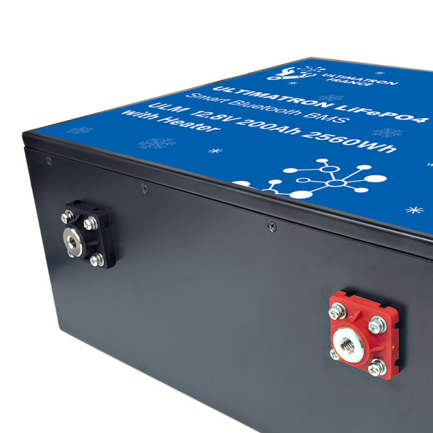 Batterie lithium LiFePO4 ULTIMATRON 12.8V 200Ah avec Bluetooth, Smart BMS intégré et chauffage