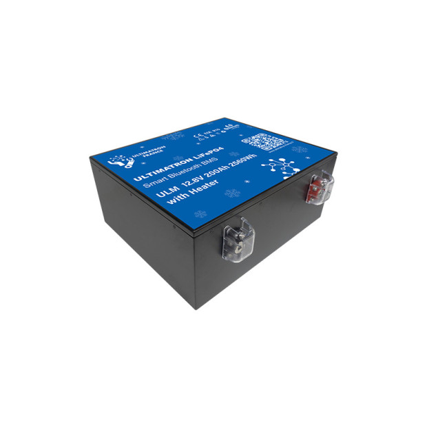 Batterie lithium LiFePO4 ULTIMATRON 12.8V 200Ah avec Bluetooth, Smart BMS intégré et chauffage