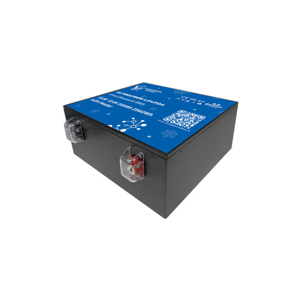 Batterie lithium LiFePO4 ULTIMATRON 12.8V 200Ah avec Bluetooth, Smart BMS intégré et chauffage
