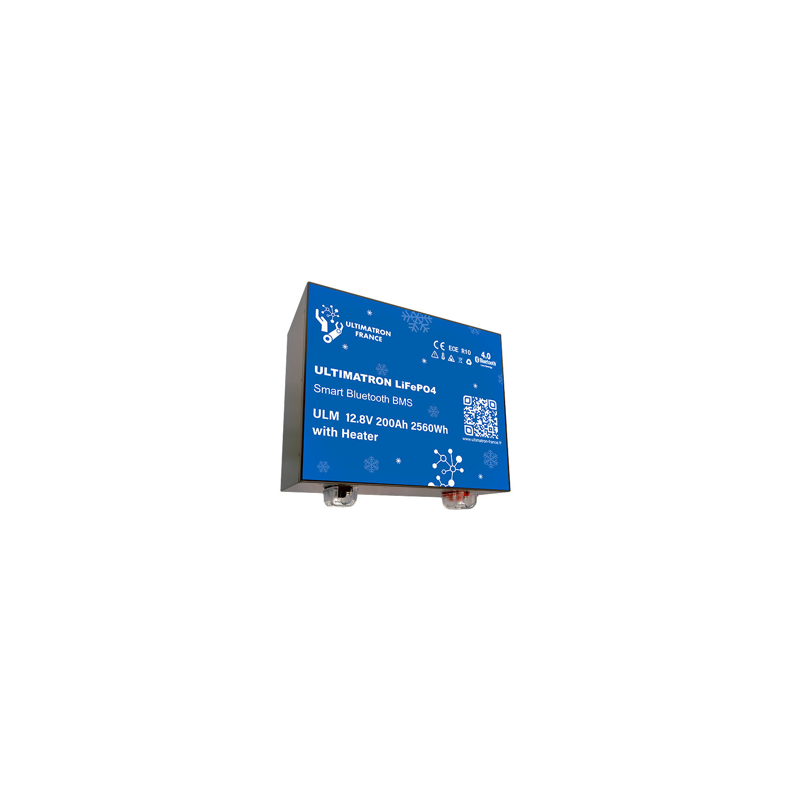 Batterie lithium LiFePO4 ULTIMATRON 12.8V 200Ah avec Bluetooth, Smart BMS intégré et chauffage