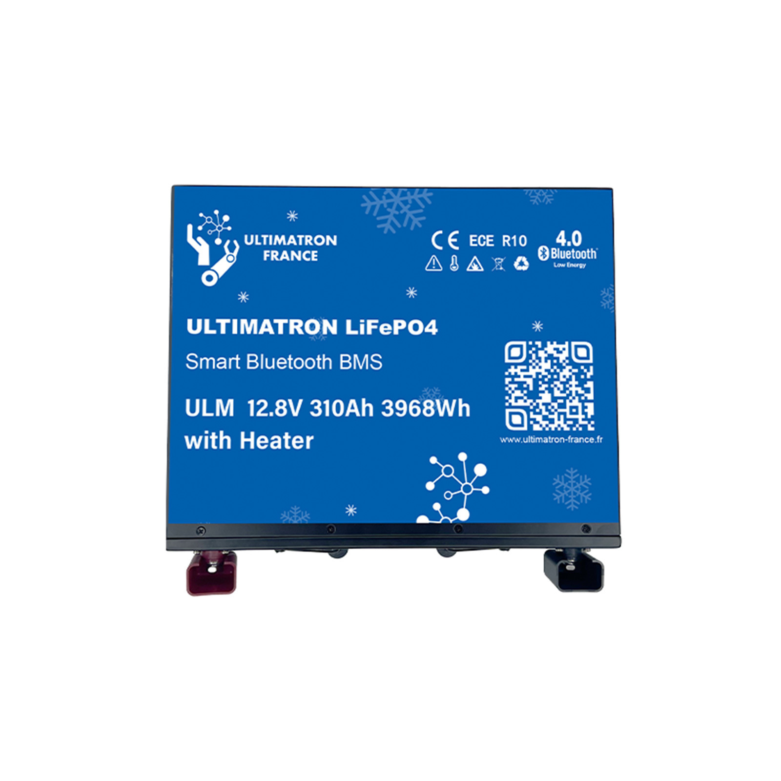Batterie lithium LiFePO4 ULTIMATRON 12.8V 310Ah avec Bluetooth, Smart BMS intégré et chauffage