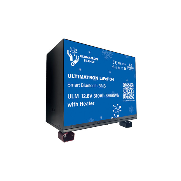 Batterie lithium LiFePO4 ULTIMATRON 12.8V 310Ah avec Bluetooth, Smart BMS intégré et chauffage