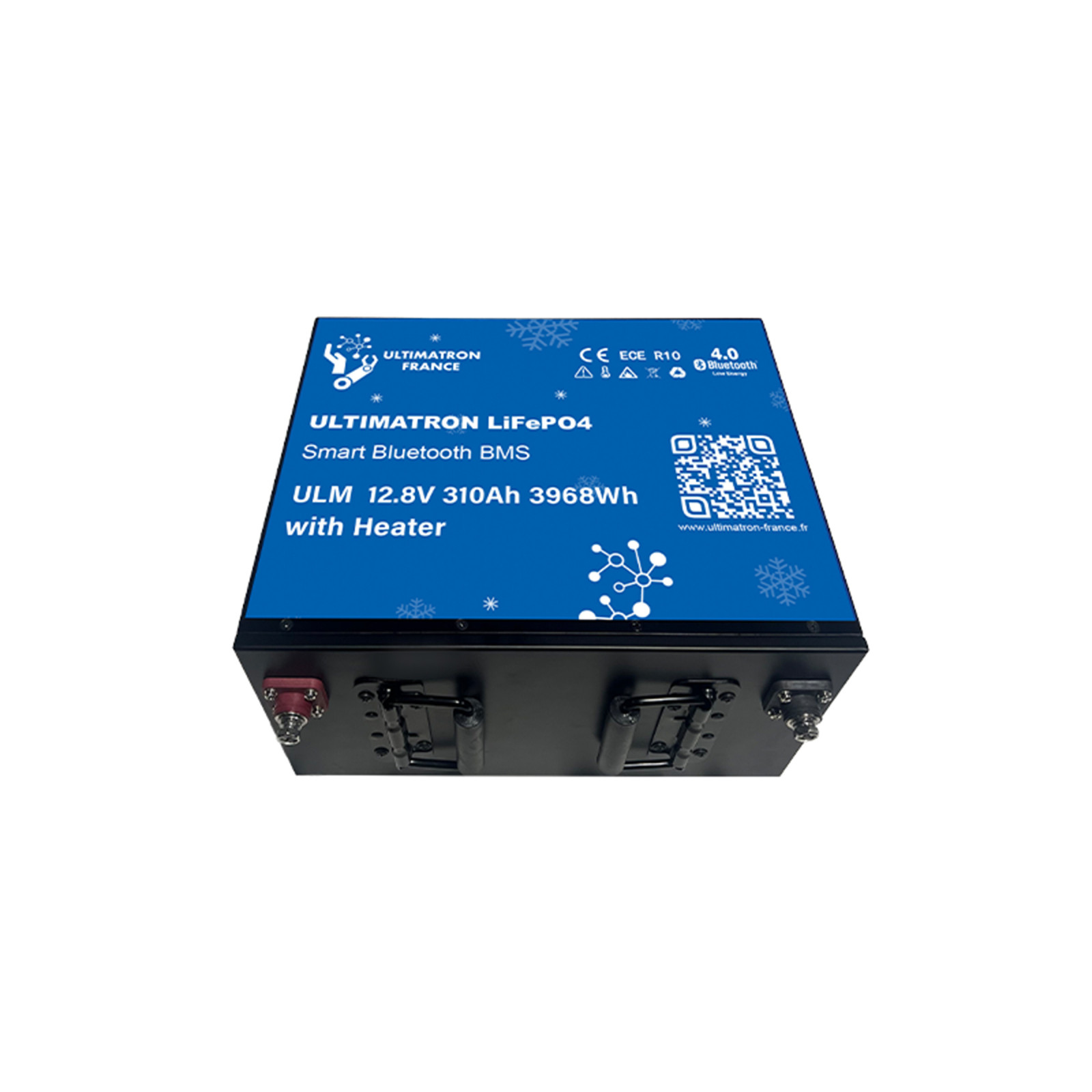 Batterie lithium LiFePO4 ULTIMATRON 12.8V 310Ah avec Bluetooth, Smart BMS intégré et chauffage