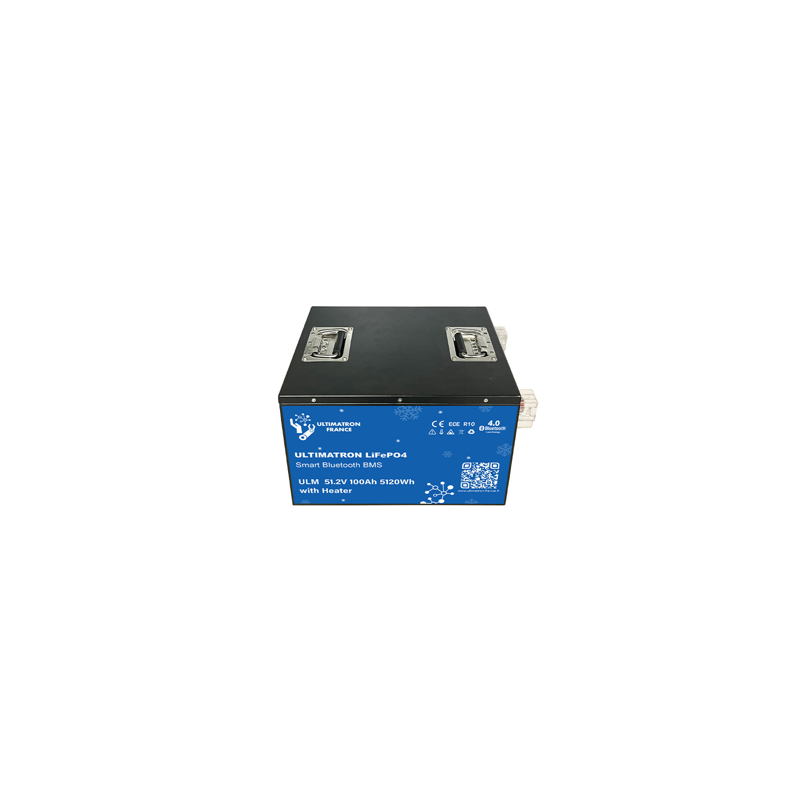 Batterie lithium LiFePO4 ULTIMATRON 51.2V 100Ah avec Bluetooth, Smart BMS intégré et chauffage