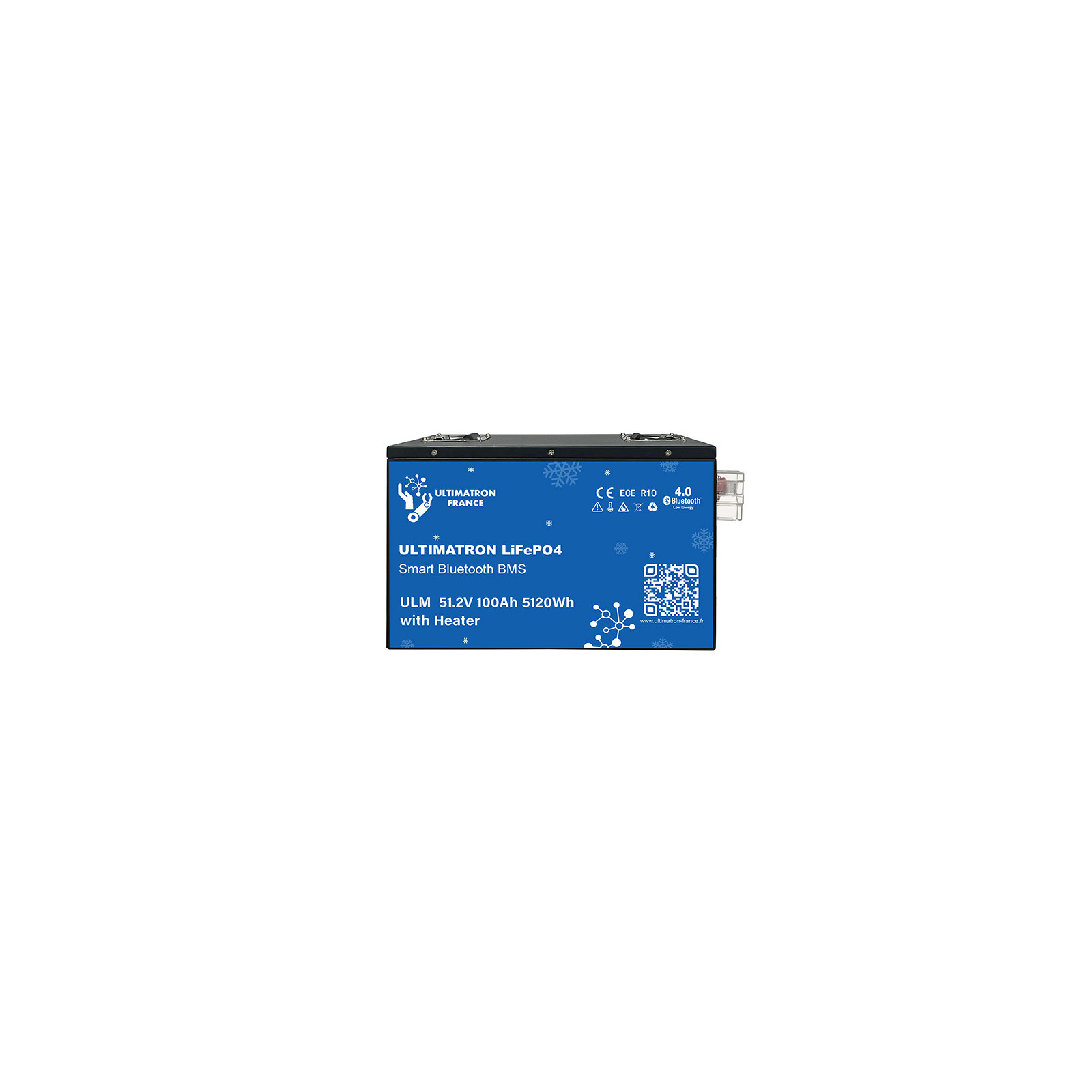 Batterie lithium LiFePO4 ULTIMATRON 51.2V 100Ah avec Bluetooth, Smart BMS intégré et chauffage