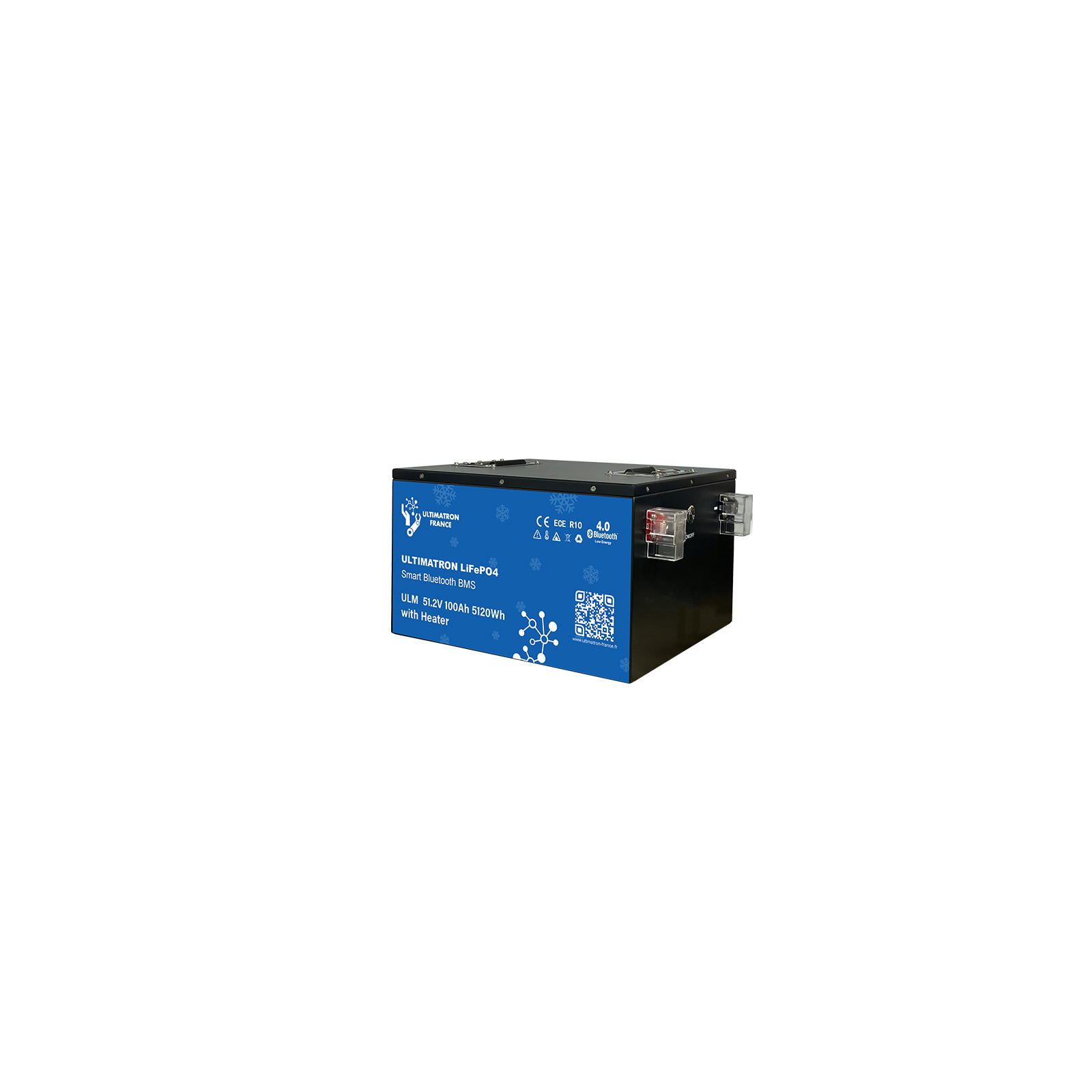 Batterie lithium LiFePO4 ULTIMATRON 51.2V 100Ah avec Bluetooth, Smart BMS intégré et chauffage
