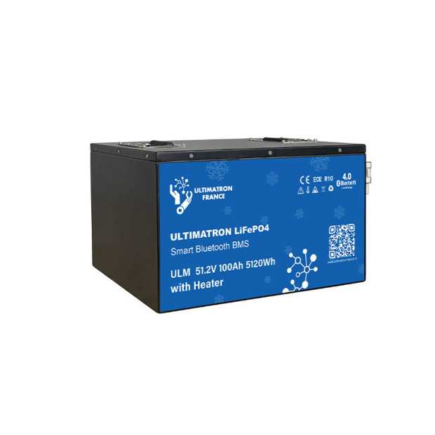 Batterie lithium LiFePO4 ULTIMATRON 51.2V 100Ah avec Bluetooth, Smart BMS intégré et chauffage