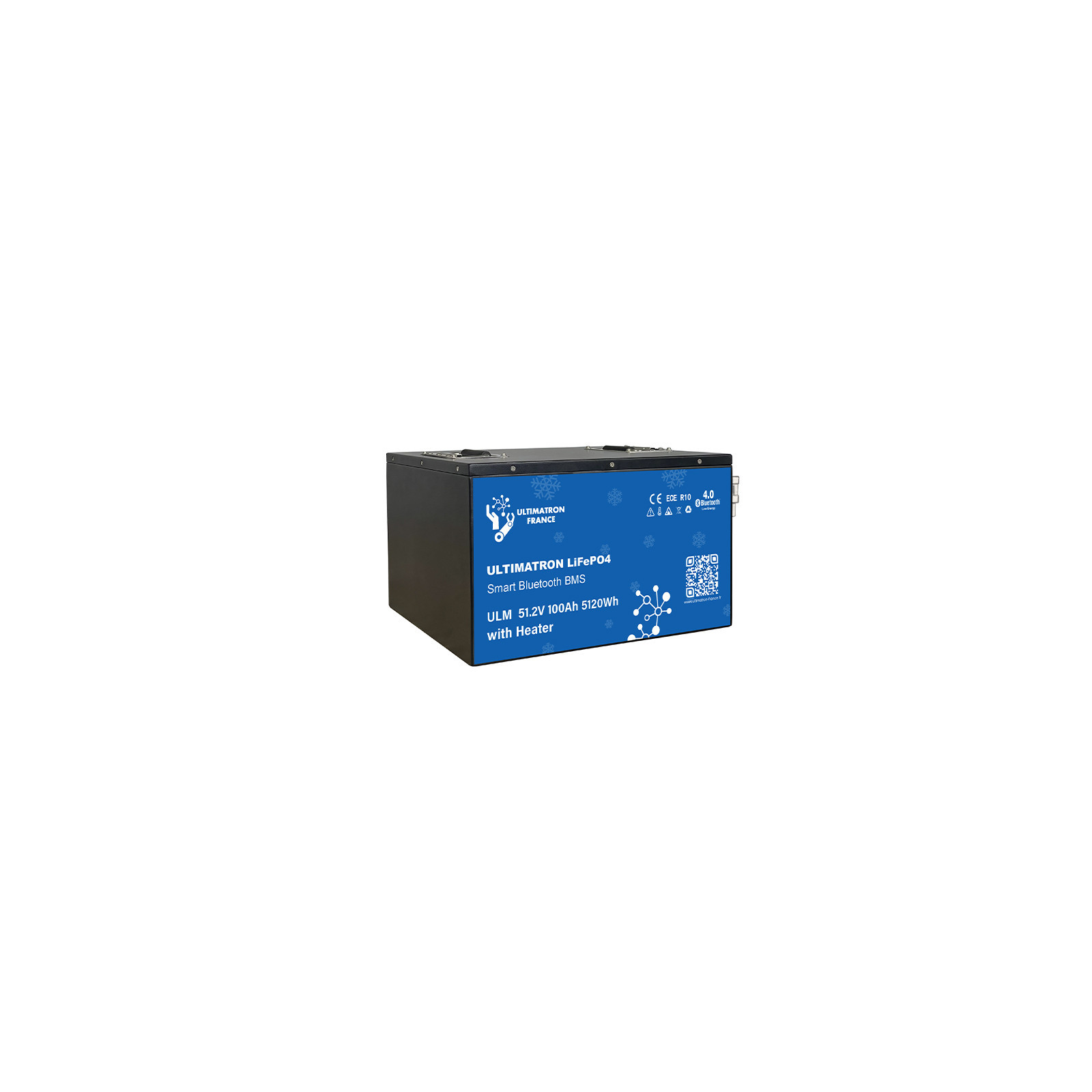 Batterie lithium LiFePO4 ULTIMATRON 51.2V 100Ah avec Bluetooth, Smart BMS intégré et chauffage