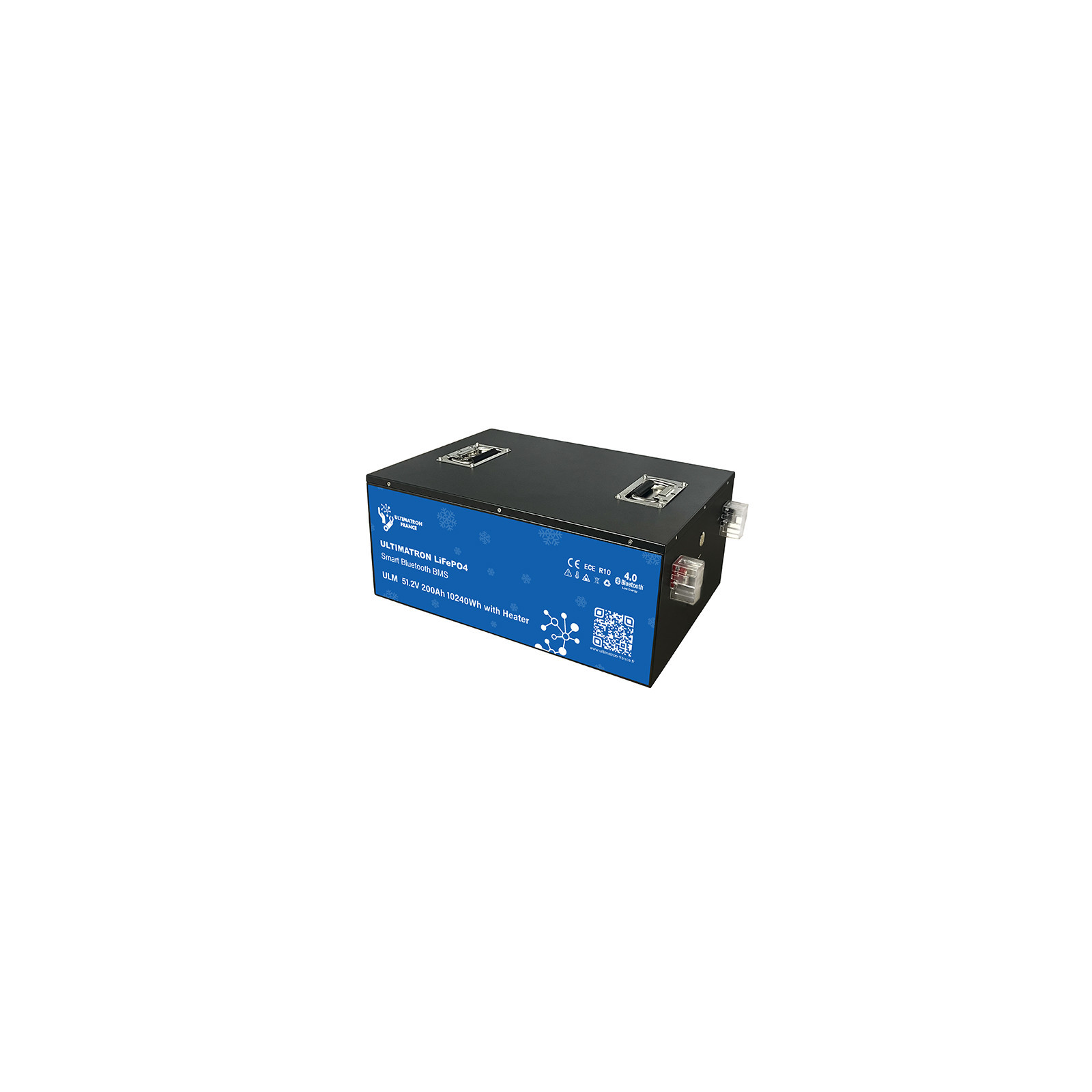 Batterie lithium LiFePO4 ULTIMATRON 51.2V 200Ah avec Bluetooth, Smart BMS intégré et chauffage