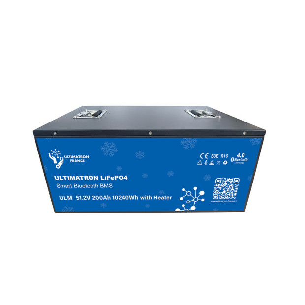 Batterie lithium LiFePO4 ULTIMATRON 51.2V 200Ah avec Bluetooth, Smart BMS intégré et chauffage