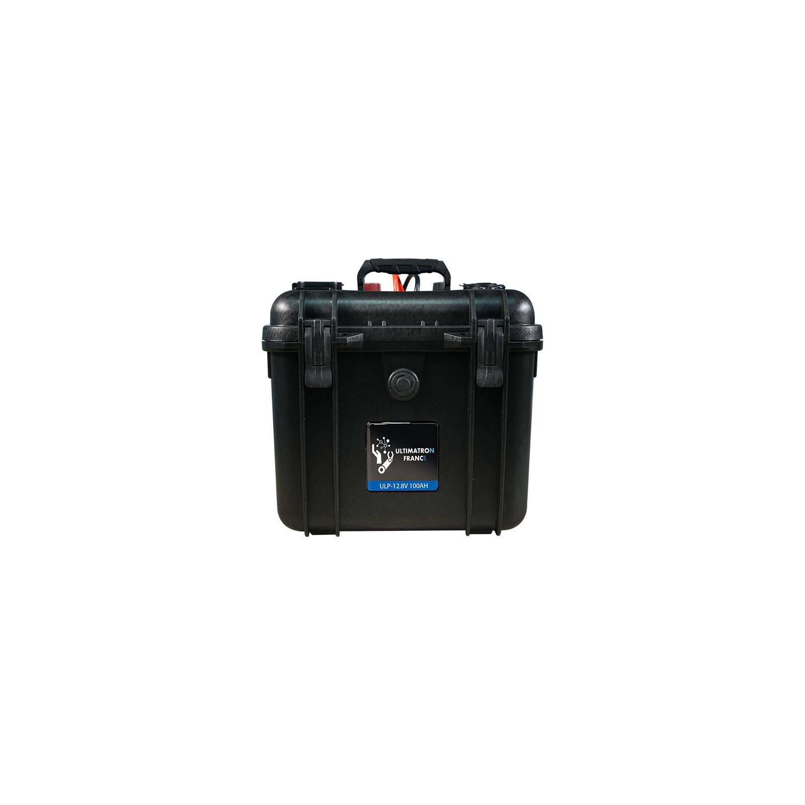 Valise-batterie portable Lithium LiFePO4 ULTIMATRON 12V 100Ah avec Bluetooth, Smart BMS intégré et indicateur de charge