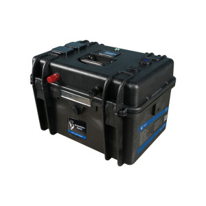 Valise-batterie portable Lithium LiFePO4 ULTIMATRON 12V 150Ah avec Bluetooth, Smart BMS intégré et indicateur de charge