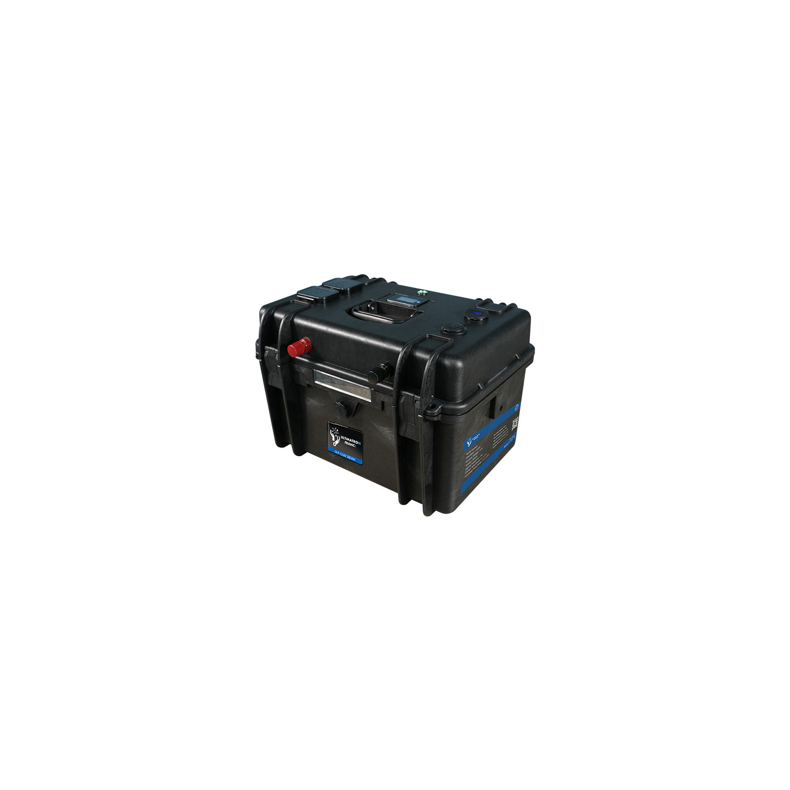 Valise-batterie portable Lithium LiFePO4 ULTIMATRON 12V 280Ah avec Bluetooth, Smart BMS intégré et indicateur de charge