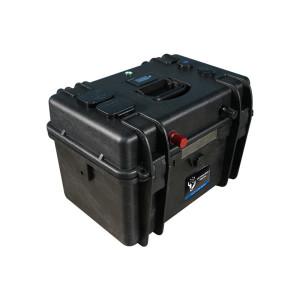 Valise-batterie portable Lithium LiFePO4 ULTIMATRON 12V 280Ah avec Bluetooth, Smart BMS intégré et indicateur de charge