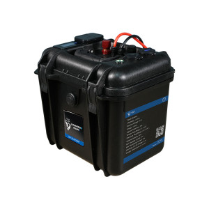 Valise-batterie portable Lithium LiFePO4 ULTIMATRON 24V 50Ah avec Bluetooth, Smart BMS intégré et indicateur de charge
