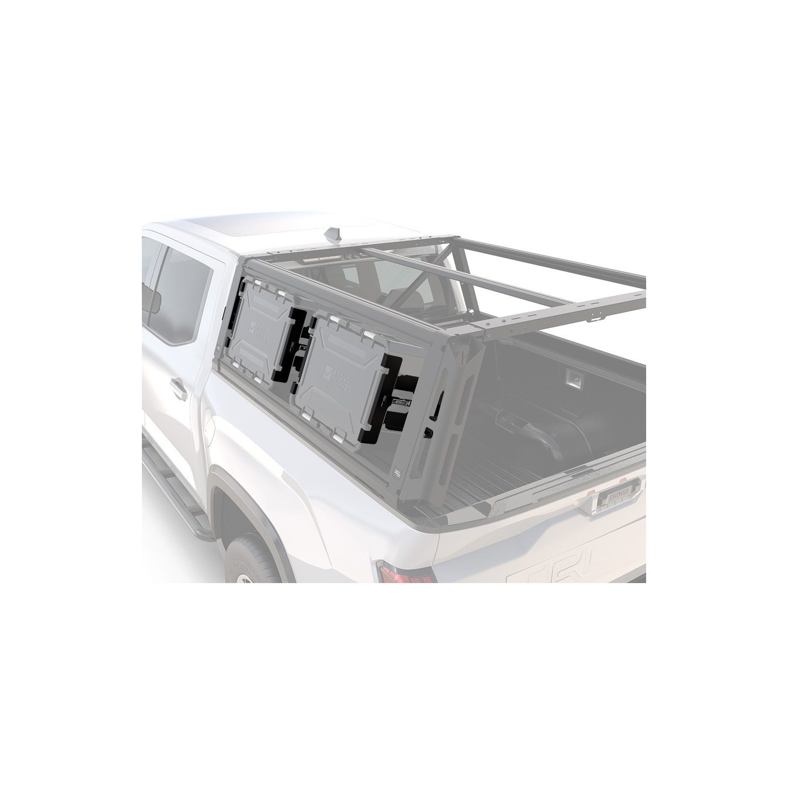 Support de montage rapide FRONT RUNNER pour installation latérale de 2 caisses Wolf Pack Pro sur Bed Rack FRONT RUNNER