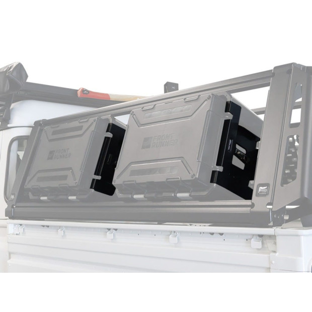 Support de montage rapide FRONT RUNNER pour installation latérale de 2 caisses Wolf Pack Pro sur Bed Rack FRONT RUNNER