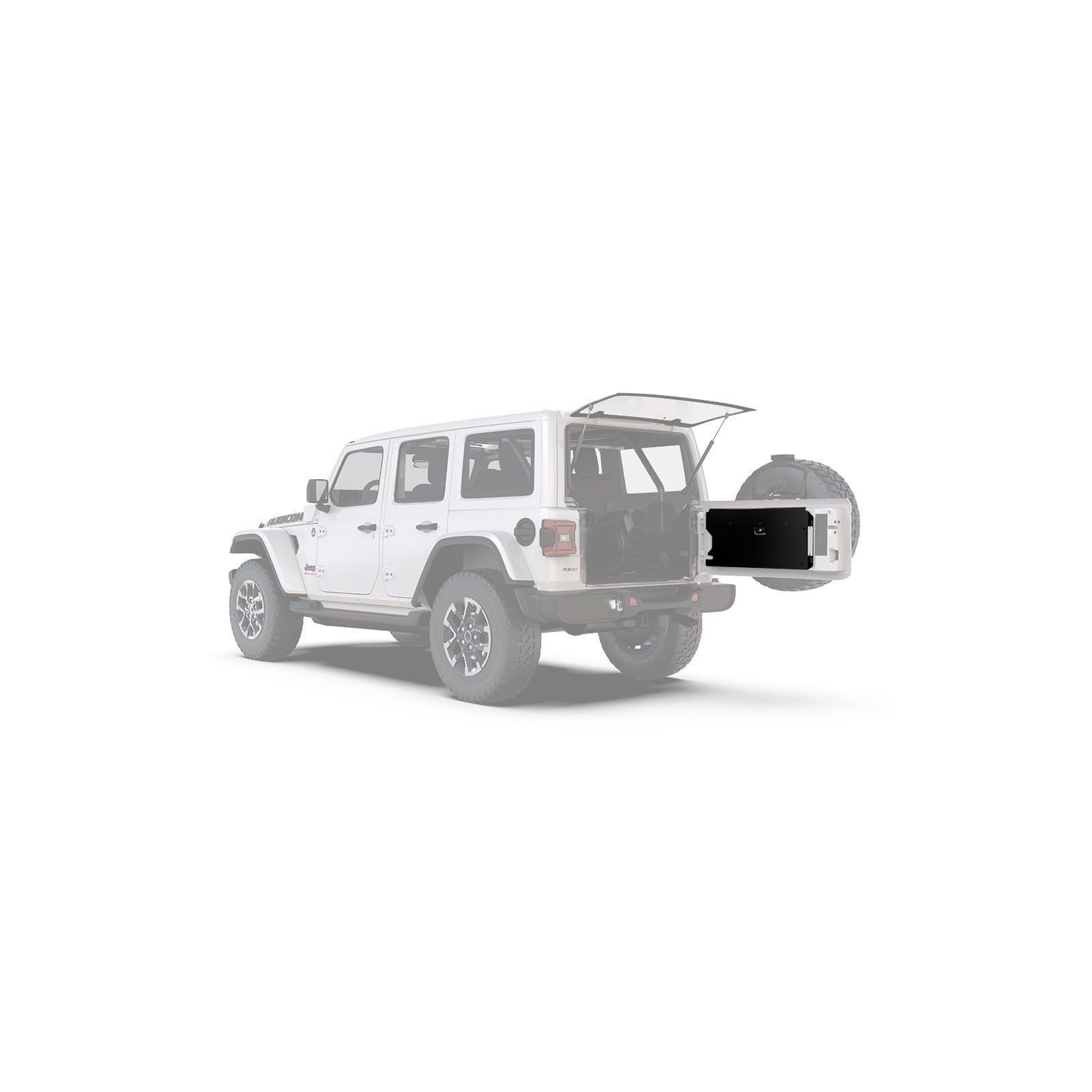 Platine support pour installation d’une tablette rabattable FRONT RUNNER TBRA034 sur porte arrière de Jeep Wrangler JL/JLU