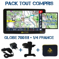 Gps GLOBE 4X4 700SII Pack Tout Compris 1/4 France Sud-Ouest IGN 1:25000 PACK TC 700SII 1/4 SO