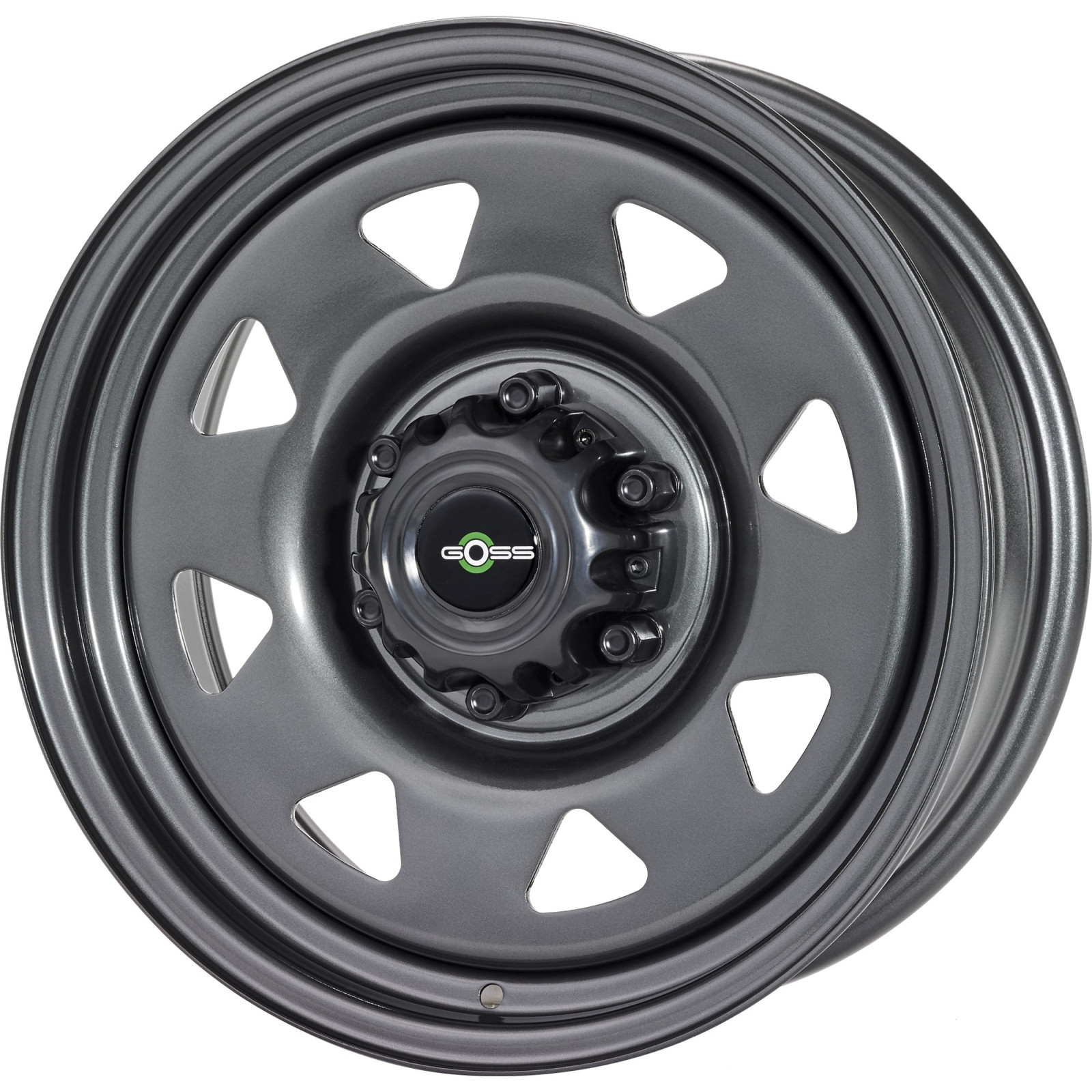 Jante GOSS Triangular II 7x17 6x139.7 CB100.1 ET+20 Profondeur 8.2cm. Grise RA357100.1GM