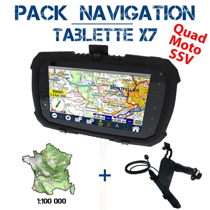 Tablette tactile étanche et antichocs GPS GLOBE X7 Pack Navigation SSV