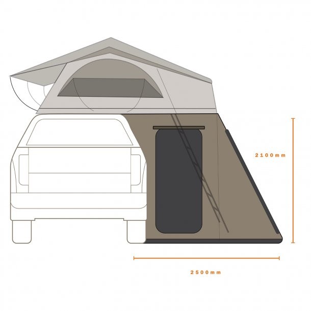 Annexe hauteur 210 pour tente de toit australienne DARCHE HI VIEW / PANORAMA 140