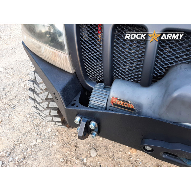 Pare-choc avant XXT ROCK ARMY en acier avec platine treuil intégrée et protection moteur 5mm Jeep Grand Cherokee WJ/WG 