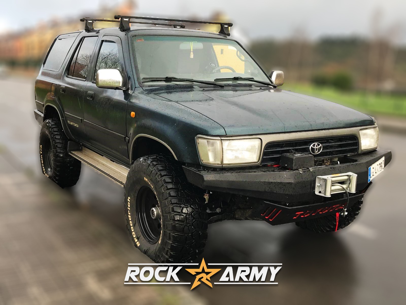 Pare-choc avant ROCK ARMY en acier 5 côtés avec platine treuil intégrée Toyota 4Runner 1990-1995