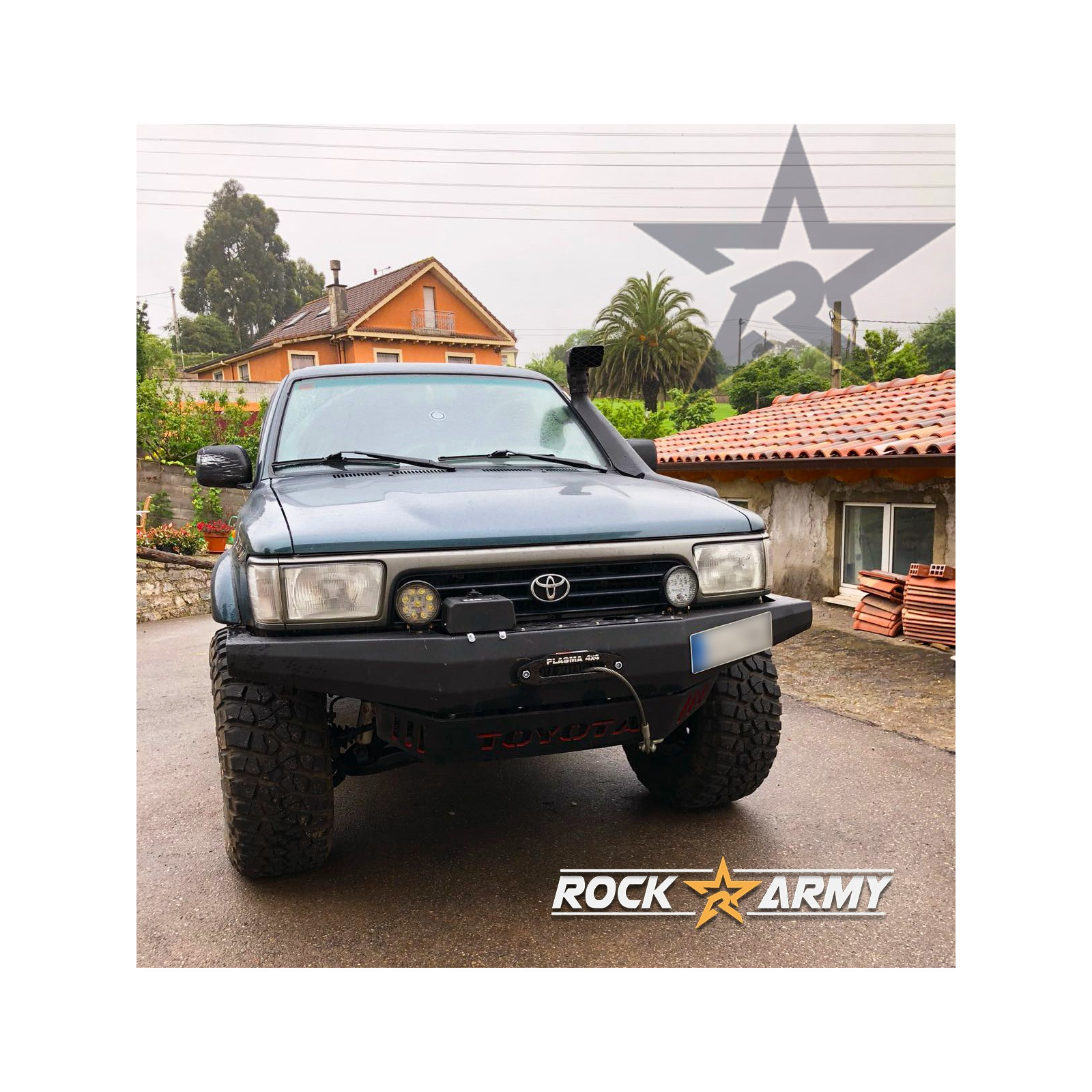 Pare-choc avant ROCK ARMY en acier 5 côtés avec platine treuil intégrée Toyota 4Runner 1990-1995 