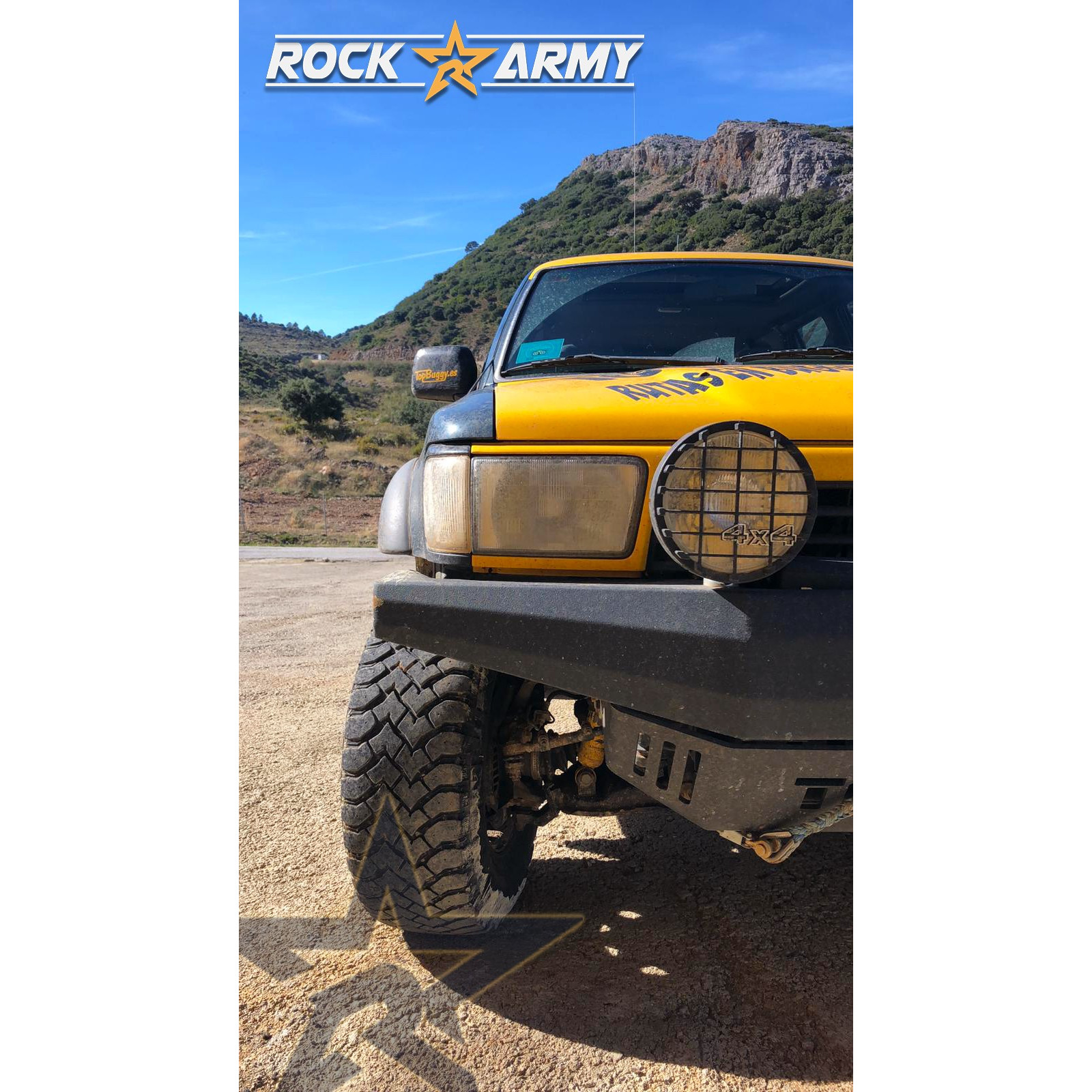 Pare-choc avant ROCK ARMY en acier 5 côtés avec platine treuil intégrée Toyota 4Runner 1990-1995 