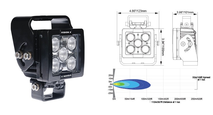 Phare de travail VISION X BLB Light Duty 5 LED 60 Degrés