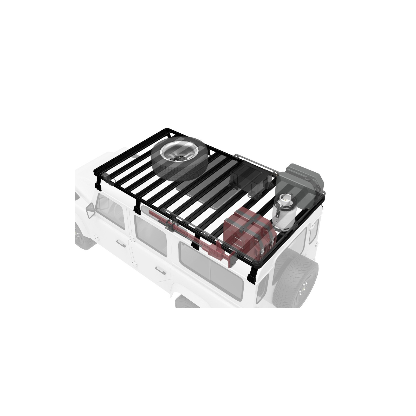 Galerie FRONT RUNNER Slimline II 1425 x 2772 mm Gutter Mount Haute pour Land Rover Defender 110 • KRLDT03L