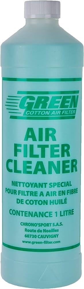 Bidon de 1 litre de liquide de nettoyage pour filtres à air lavables et réutilisables GREEN FILTER Europe