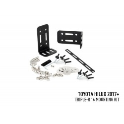 Supports d'intégration calandre pour 1 barre LED LAZER LAMPS RRR-16 Toyota Hilux 2019+ 