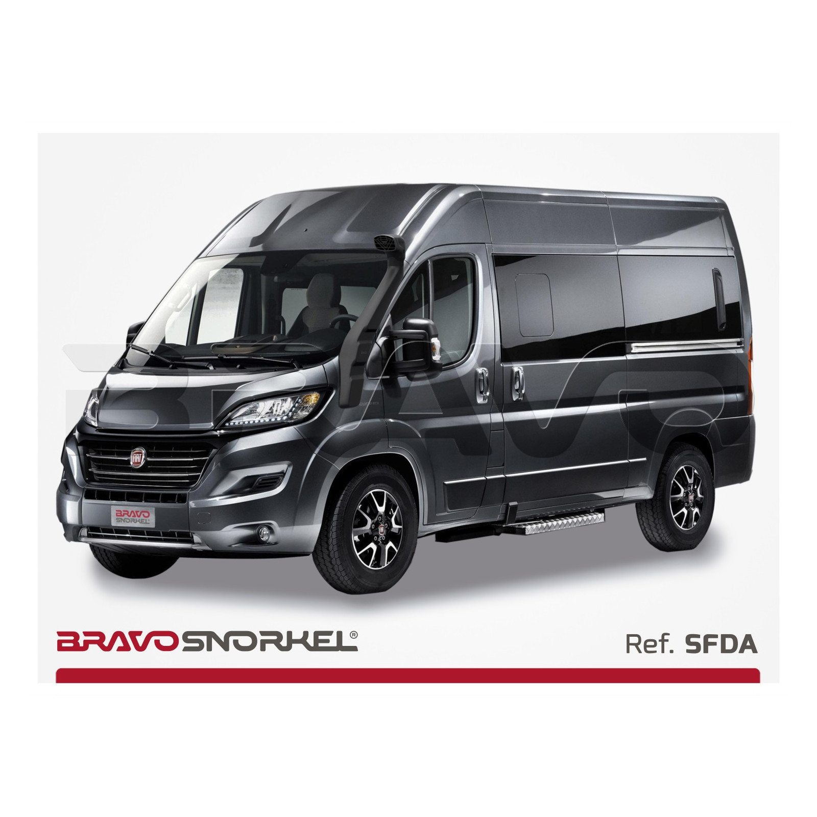 Snorkel BRAVO SNORKEL • SFDA • Citroën Jumper / Fiat Ducato / Peugeot Boxer (2006+) • montage à gauche 