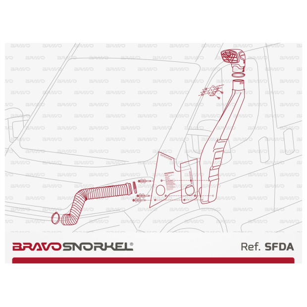 Snorkel BRAVO SNORKEL • SFDA • Citroën Jumper / Fiat Ducato / Peugeot Boxer (2006+) • montage à gauche 