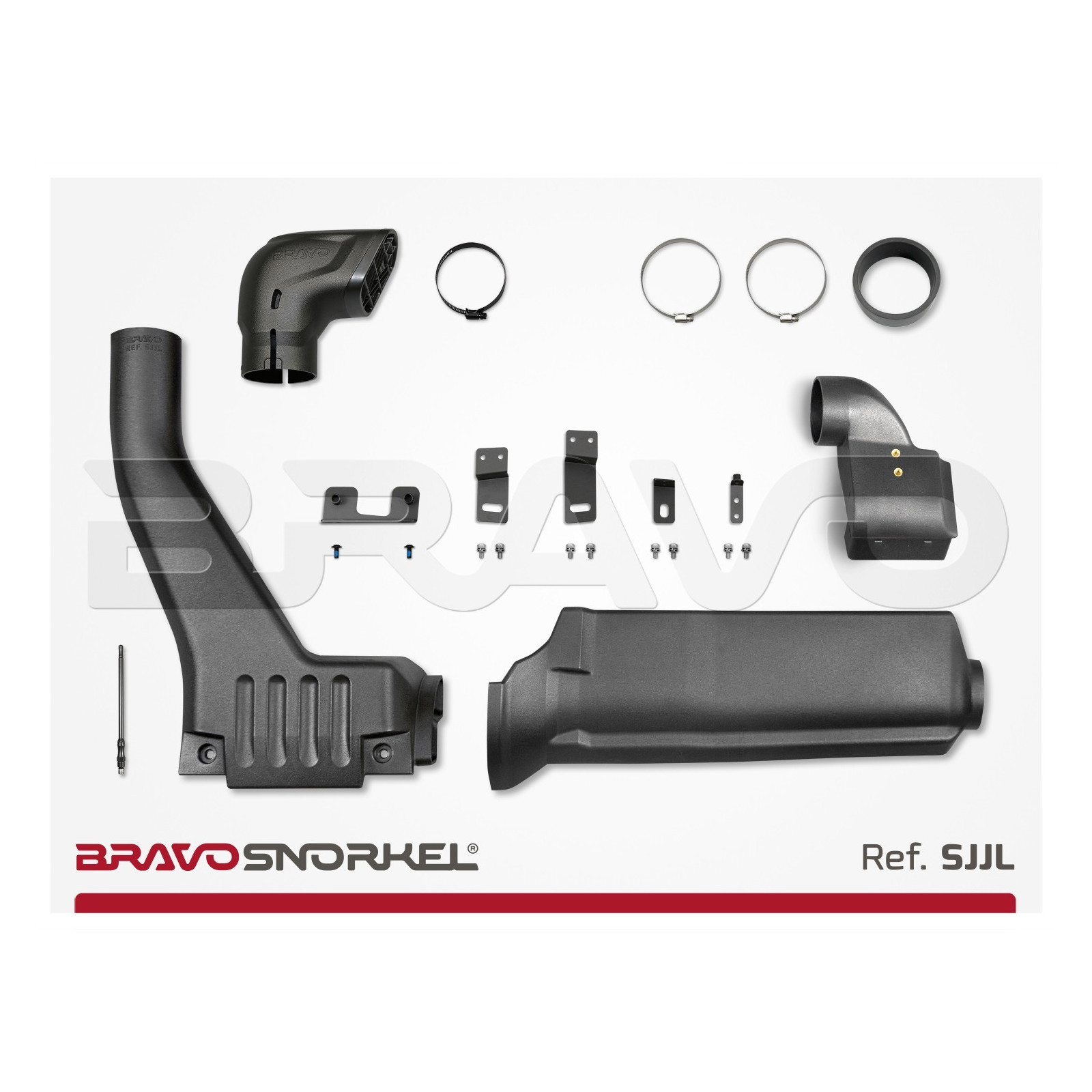 Snorkel BRAVO SNORKEL • SJJL • Jeep Wrangler JL / Gladiator JT (2017+) • montage à droite 