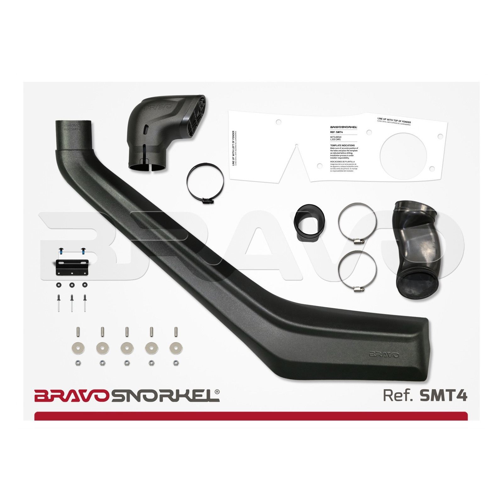 Snorkel BRAVO SNORKEL • SMT4 • Mitsubishi L200 MR (2019+) • montage à droite 