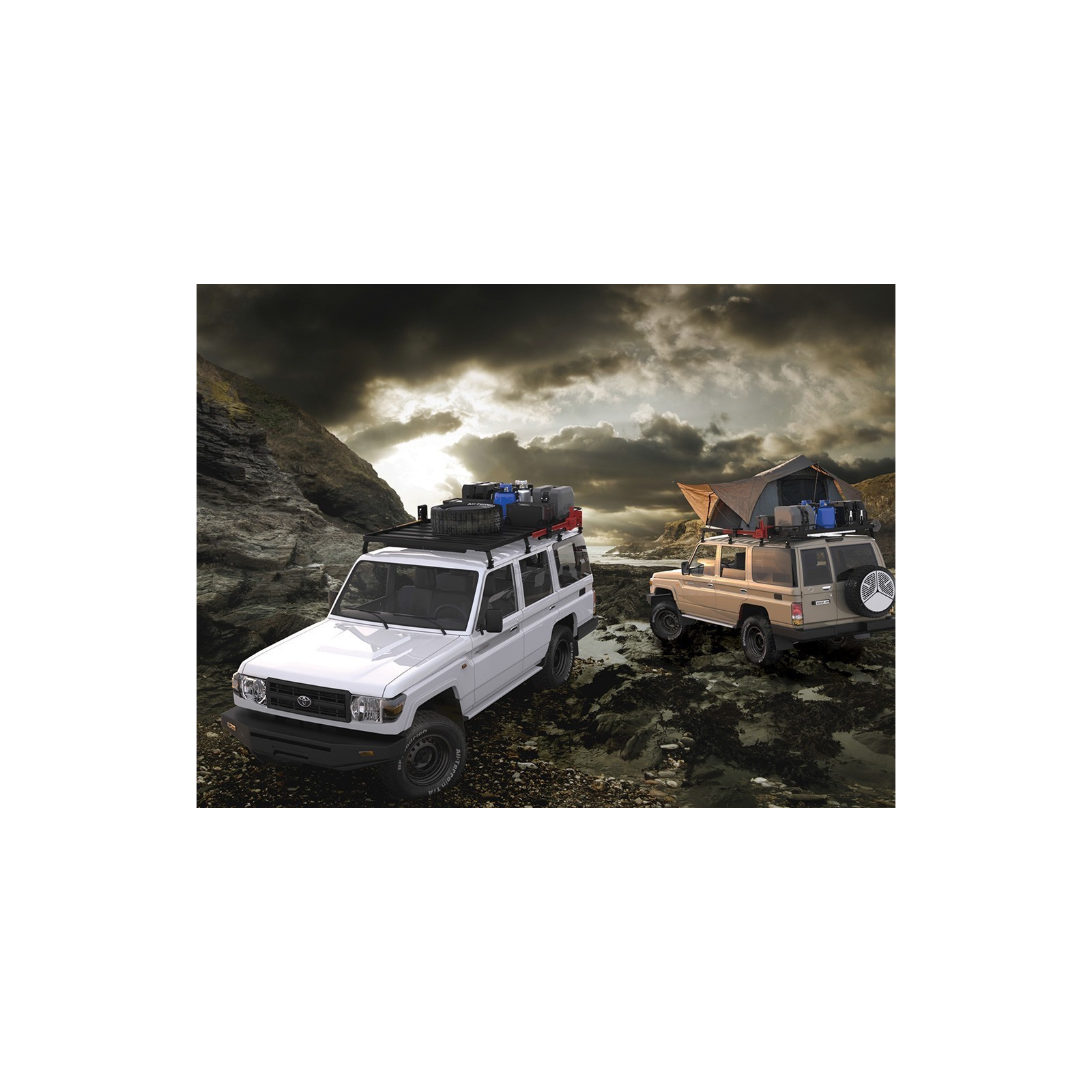 Galerie FRONT RUNNER Slimline II 1345 x 2368 mm Gutter Mount pour Toyota Land Cruiser 76 • KRTL015L